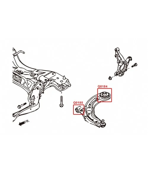 Hardrace Q0184 Front Lower Arm - Rear Bushing Mazda 2, CX-3 - 