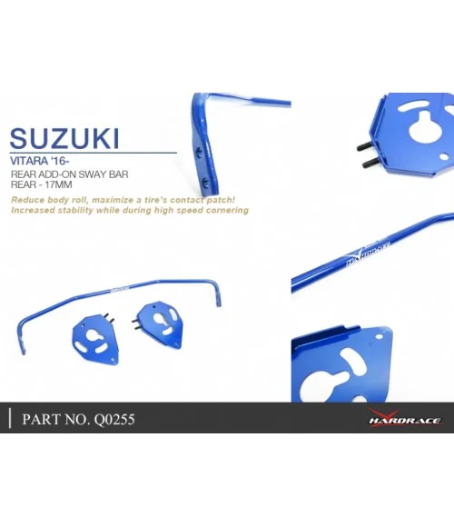 Barra stabilizzatrice posteriore aggiuntiva Hardrace Q0255 Suzuki SX4, Vitara - 
