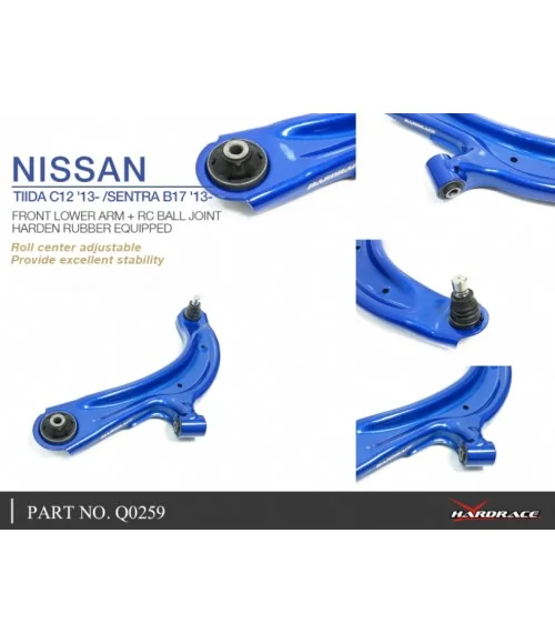 Hardrace Q0259 Rc Front Lower Control Arm Nissan Sentra, Tiida - 