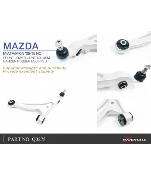 Hardrace Q0275 Front Lower Control Arm Mazda MX-5 Miata, RX-8 - 