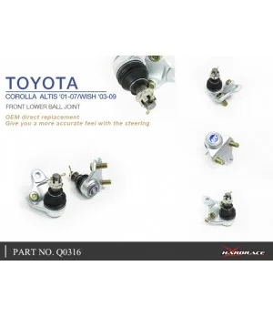 Giunto sferico anteriore inferiore Hardrace Q0316 Toyota Corolla/altis/auris, Wish - 