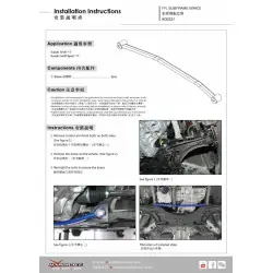 Hardrace Q0337 Front Sub-frame Support Brace Suzuki Swift - 