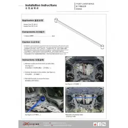 Hardrace Q0355 Rinforzo inferiore anteriore Honda Civic - 