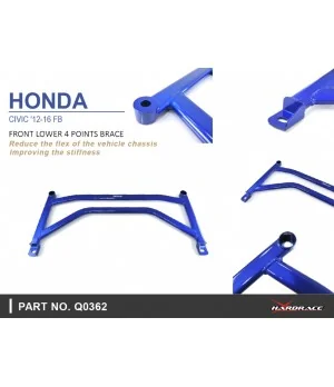 Hardrace Q0362 Front Lower 4 Points Brace Honda Civic - 