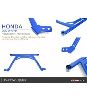 Hardrace Q0368 Front Lower 4 Points Brace Honda Civic - 