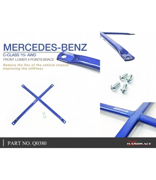 Hardrace Q0380 Front Lower 4 Points Brace Mercedes-Benz C-class, Glc-class - 