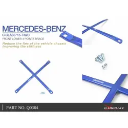 Hardrace Q0384 Barra di rinforzo anteriore inferiore a 4 punti Mercedes-Benz Classe C - 