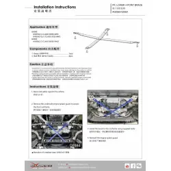 Hardrace Q0384 Front Lower 4 Points Brace Mercedes-Benz C-class - 