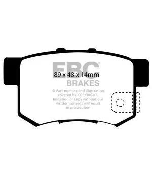 EBC Yellowstuff DP41193R Pastiglie Posteriori (Honda S2000 99-09) - 