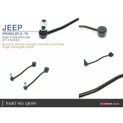 Hardrace Q0391 Barra stabilizzatrice posteriore Jeep Wrangler, Wrangler Unlimited - 