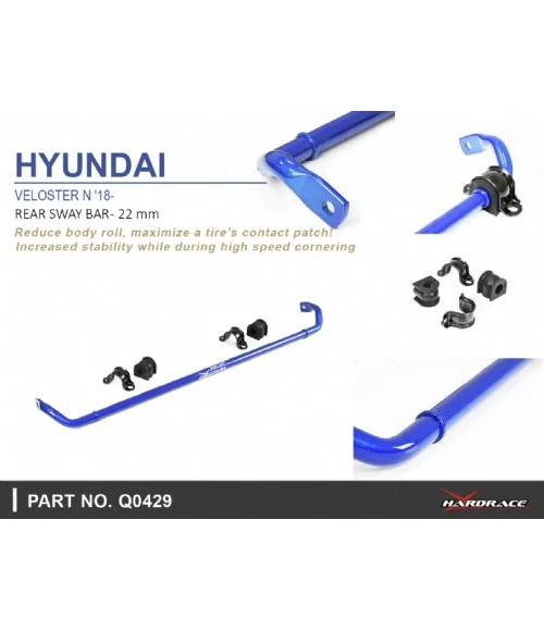 Hardrace Q0429 Barra antirollio posteriore Hyundai I-30, Veloster - 