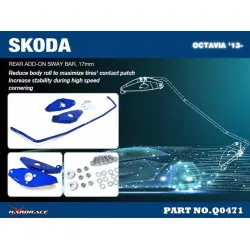 Barra stabilizzatrice posteriore Hardrace Q0471 per Skoda Octavia - 