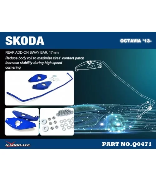 Hardrace Q0471 Rear Add On Sway Bar Skoda Octavia - 