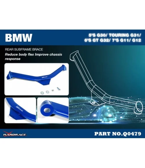 Hardrace Q0479 Rear Subframe Brace Bmw 5 Series, 6 Series, 7 Series - 
