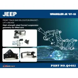 Hardrace Q0482 Staffa di riposizionamento barra guida anteriore Jeep Wrangler, Wrangler Unlimited - 