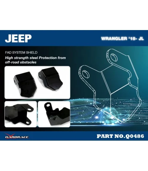 Hardrace Q0486 Rear Lca Skid Plate Jeep Wrangler, Wrangler unlimited - 