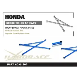 Hardrace Q1203 Front Lower 4-point Brace Honda S2000 - 