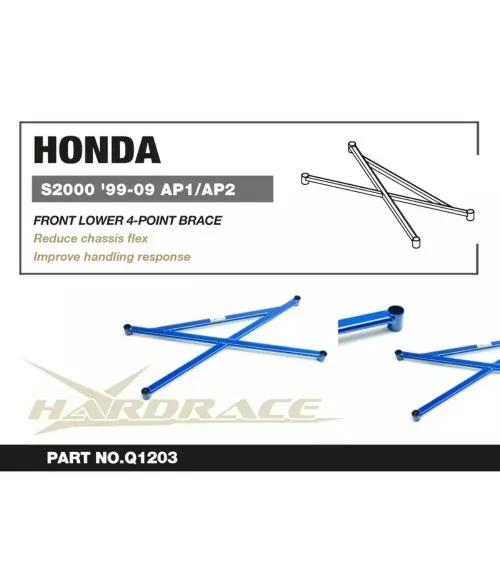 Hardrace Q1203 Supporto anteriore inferiore a 4 punti Honda S2000 - 