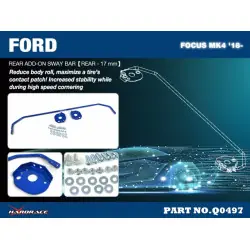 Hardrace Q0497 Rear Add-on Sway Bar Ford Focus - 