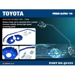 Barra stabilizzatrice posteriore aggiuntiva Hardrace Q0499 Toyota Prius alpha - 