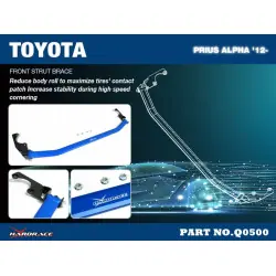 Barra stabilizzatrice anteriore Hardrace Q0500 Toyota Prius alpha - 