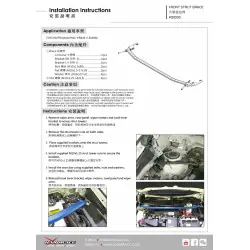 Hardrace Q0500 Front Strut Brace Toyota Prius alpha - 