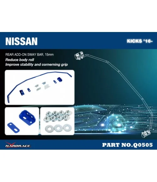 Hardrace Q0505 Rear Add-on Sway Bar Nissan Kicks - 