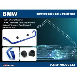 Barra stabilizzatrice anteriore Hardrace Q0522 Bmw Serie 5, Serie 6 - 