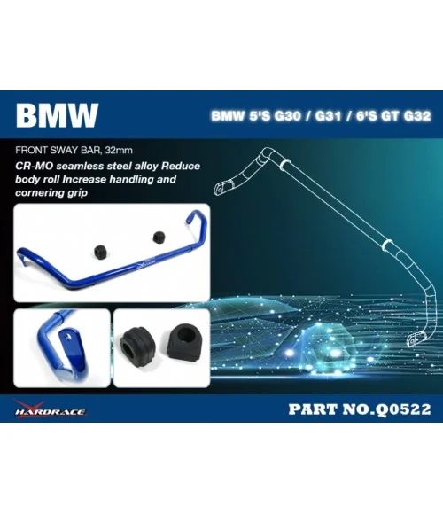 Hardrace Q0522 Front Sway Bar Bmw 5 Series, 6 Series - 