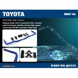 Barra stabilizzatrice posteriore Hardrace Q0535 Toyota RAV4 - 