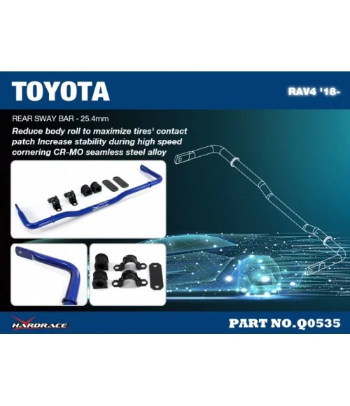 Hardrace Q0535 Rear Sway Bar Toyota RAV4 - 