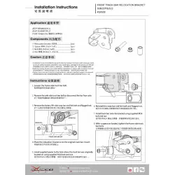 Hardrace Q0539 Staffa di riposizionamento barra guida anteriore Jeep Gladiator, Wrangler, Wrangler Unlimited - 