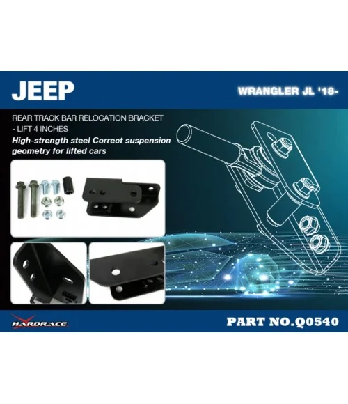 Hardrace Q0540 Rear Track Bar Relocation Bracket Jeep Wrangler, Wrangler unlimited - 