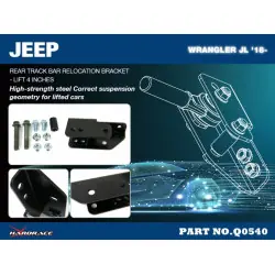 Hardrace Q0540 Staffa di riposizionamento barra di guida posteriore Jeep Wrangler, Wrangler Unlimited - 