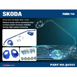 Hardrace Q0565 Rear Add On Sway Bar Skoda Fabia - 