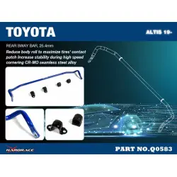 Hardrace Q0583 Barra antirollio posteriore Toyota Corolla/altis/auris - 