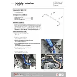 Barra antirollio posteriore Hardrace Q0584 - Toyota Camry da 28 mm - 