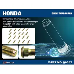 Hardrace Q0587 Extended Wheel Stud Honda Civic - 