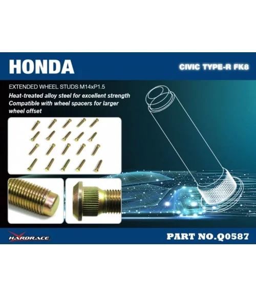 Hardrace Q0587 Extended Wheel Stud Honda Civic - 