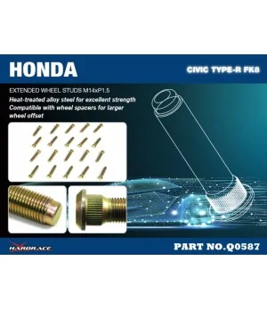 Hardrace Q0587 Extended Wheel Stud Honda Civic - 