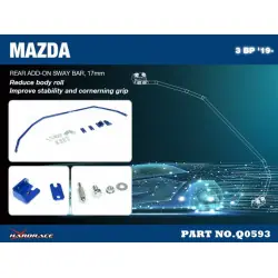 Barra stabilizzatrice posteriore aggiuntiva Hardrace Q0593 Mazda 3, CX-30 - 