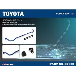 Barra stabilizzatrice posteriore Hardrace Q0620 Bmw Serie 3, Z4, Toyota Supra - 