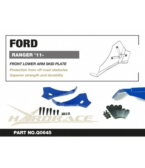 Hardrace Q0645 Front Lower Arm Skid Plate Ford Ranger, Everest, Mazda BT-50 - 