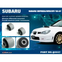 Hardrace Q0647 Rear Diff Support Member Bushing Subaru Impreza - 
