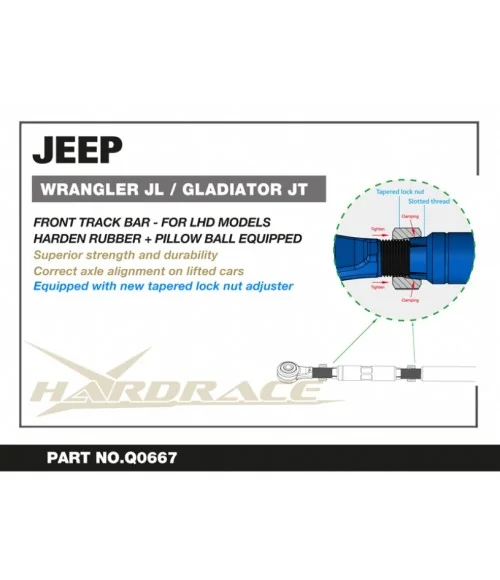 Hardrace Q0667 Front Track Bar Jeep Gladiator, Wrangler, Wrangler unlimited - 