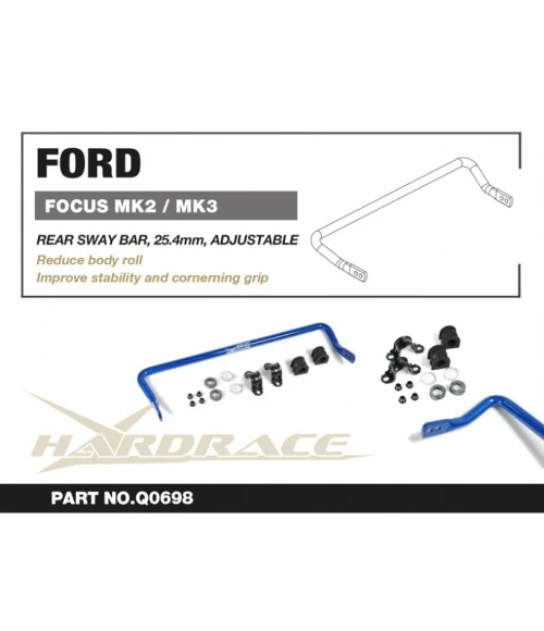 Hardrace Q0698 Rear Sway Bar Ford, Mazda, Volvo - 