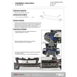 Hardrace Q0734 Front Member Brace Mitsubishi Lancer evolution - 