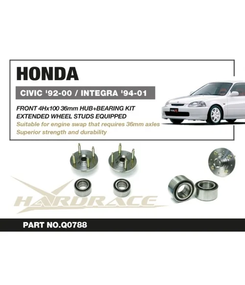 Hardrace Q0788 36mm Front Wheel Hub + Bearing Kit - 
