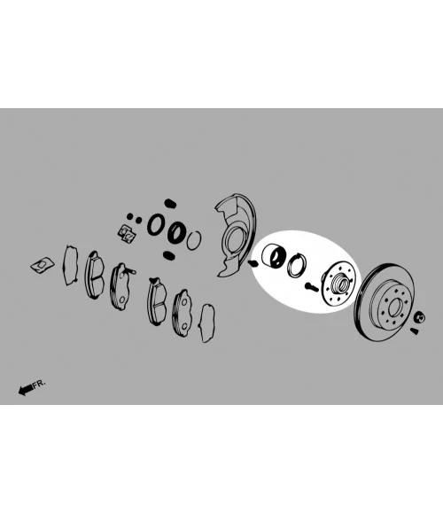 Hardrace Q0788 36mm Front Wheel Hub + Bearing Kit - 