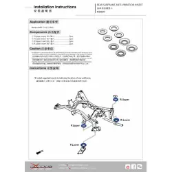 Hardrace Q0820 Inserto antivibrante per telaio ausiliario posteriore Subaru WRX - 